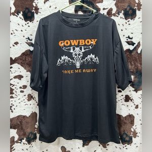 Oversized Black Cowboy Tee